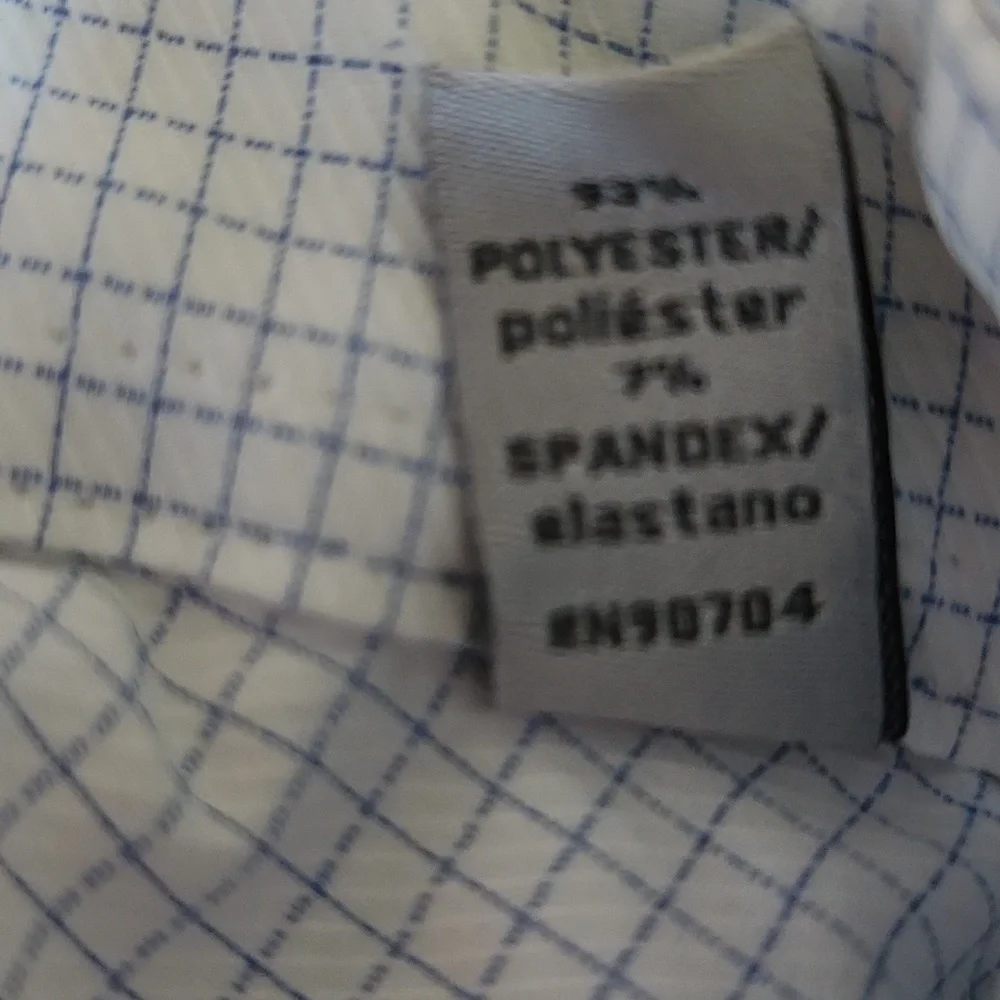 PERRY ELLIS Portfolio Tech Dress Shirt Slim Sz 16 34/35 Light Blue Checkered NWT - Picture 9 of 9